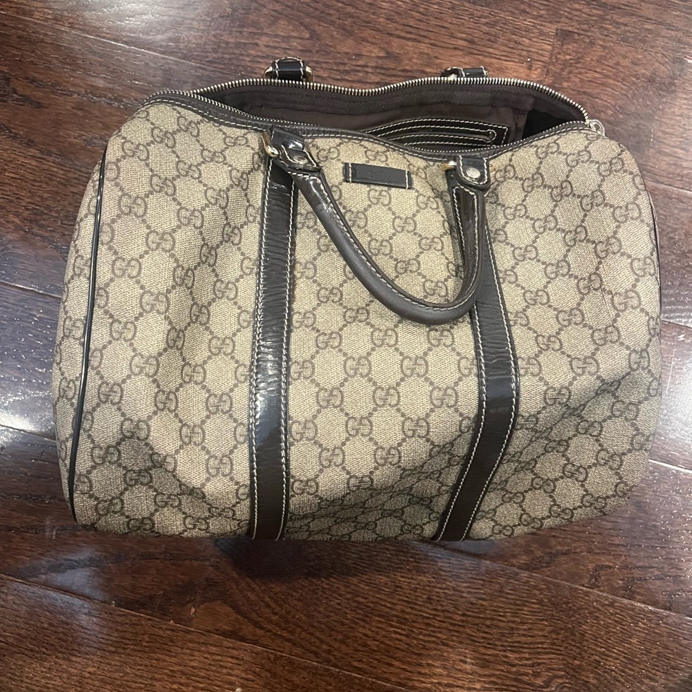 Gucci Tan and Dark Brown Monogram Tote